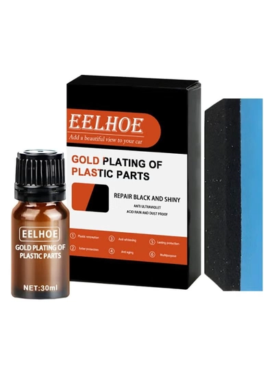 EELHOE Gold Plating of Plastic Parts Refurbish Agent Car Exterior Restorer With Sponge-0