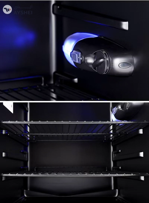 GEEPAS Showcase Chiller 120 Quick Cooling with Low E Glass Door Low Noise and Low Voltage Consumption 120 L 60 W GSC1223 Black