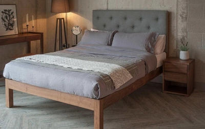 Skye Bed with Tall Button Upholstered Headboard-0