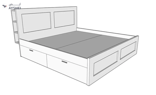 Lester bed with headboard & 4 drawer storage