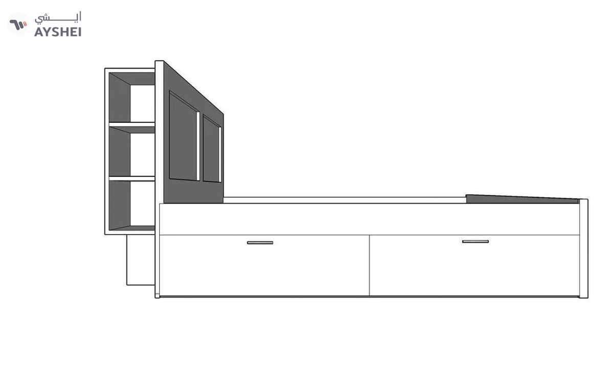 Lester bed with headboard & 4 drawer storage-6-6