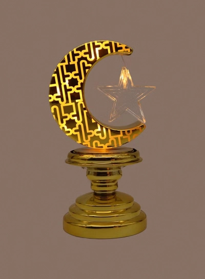 Yuwell Battery Operated Ramadan Decoration Light LED Moon Stars Decoration Night Light Desk Lamp For Indoor And Outdoor Decoration Led Lamp (AAAX3 Required Not Included)-3