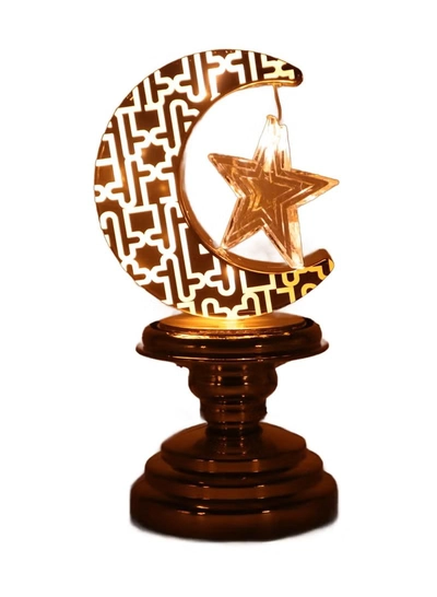 Yuwell Battery Operated Ramadan Decoration Light LED Moon Stars Decoration Night Light Desk Lamp For Indoor And Outdoor Decoration Led Lamp (AAAX3 Required Not Included)-5