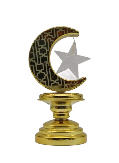 Yuwell Battery Operated Ramadan Decoration Light LED Moon Stars Decoration Night Light Desk Lamp For Indoor And Outdoor Decoration Led Lamp (AAAX3 Required Not Included)-2