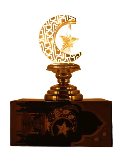 Yuwell Battery Operated Ramadan Decoration Light LED Moon Stars Decoration Night Light Desk Lamp For Indoor And Outdoor Decoration Led Lamp (AAAX3 Required Not Included)-4