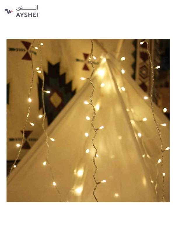Yuwell String Light 100 Meter Warm White LED Fairy Light Curtain Light For Home And Outdoor Decoration Light 8 Mode Operated Light