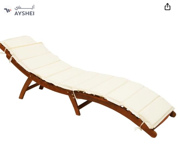 YATAI Solid Acacia Wood Sun Lounger Outdoor - Weather-Resistant Adjustable Recliner Patio Chairs 
