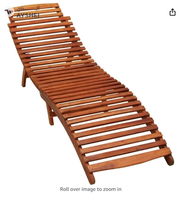 YATAI Solid Acacia Wood Sun Lounger Outdoor - Weather-Resistant Adjustable Recliner Patio Chairs 