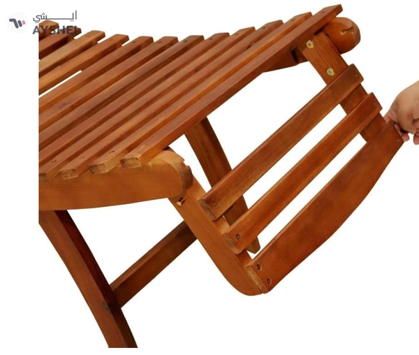 YATAI Solid Acacia Wood Sun Lounger Outdoor - Weather-Resistant Adjustable Recliner Patio Chairs 