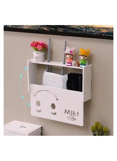 Eworld Stylish Wall-Mounted Router Rack for Wi-Fi Router, Set-Top Box, Light Cat Box, and More-2