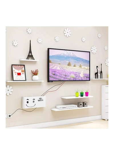 Eworld Stylish Wall-Mounted Router Rack for Wi-Fi Router, Set-Top Box, Light Cat Box, and More-3