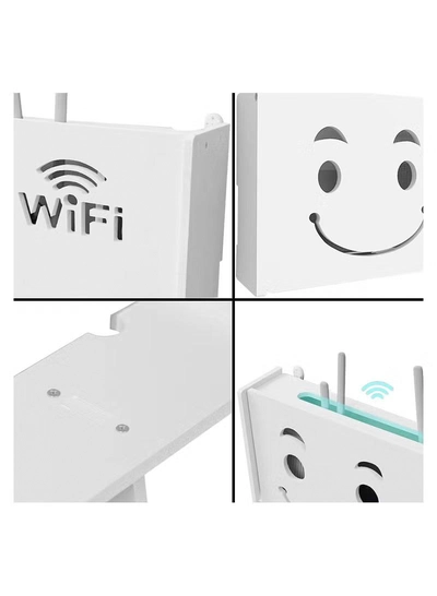 Eworld Stylish Wall-Mounted Router Rack for Wi-Fi Router, Set-Top Box, Light Cat Box, and More-5