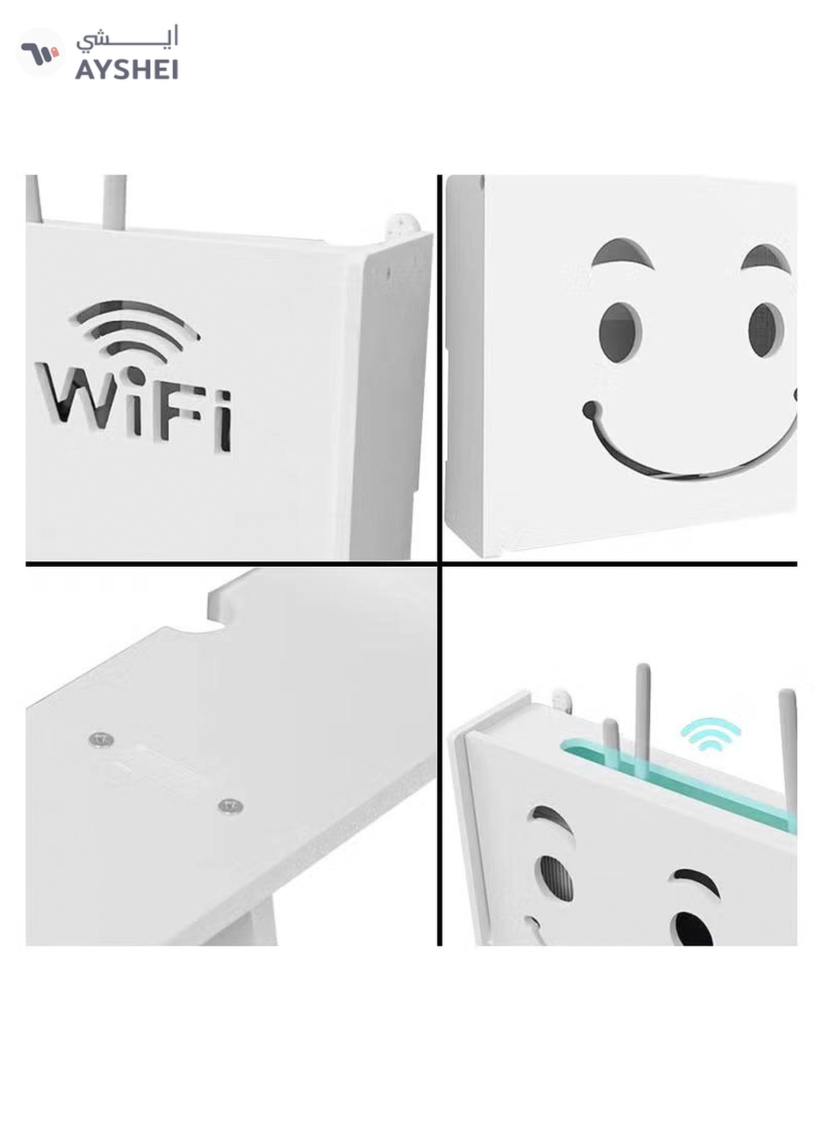 Eworld Stylish Wall-Mounted Router Rack for Wi-Fi Router, Set-Top Box, Light Cat Box, and More-5-5