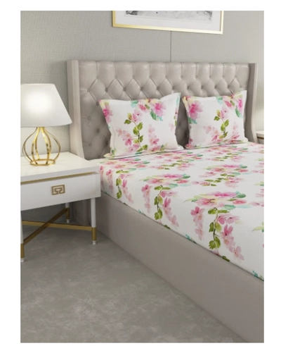 Raymond Home Queen Size Fitted Sheet Super Soft 152 TC Pure Cotton-1