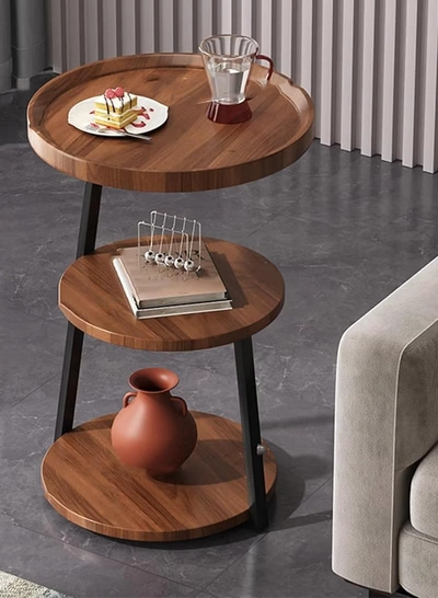 DubaiGallery Sofa Side Table Apartment Living Room Multi-Layer Coffee Table Luxury Light Coffee Tables Simple Modern Home Furniture for Living Room Small Round Table-0
