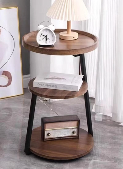 DubaiGallery Sofa Side Table Apartment Living Room Multi-Layer Coffee Table Luxury Light Coffee Tables Simple Modern Home Furniture for Living Room Small Round Table-1
