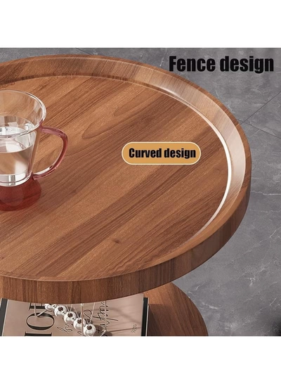 DubaiGallery Sofa Side Table Apartment Living Room Multi-Layer Coffee Table Luxury Light Coffee Tables Simple Modern Home Furniture for Living Room Small Round Table-3