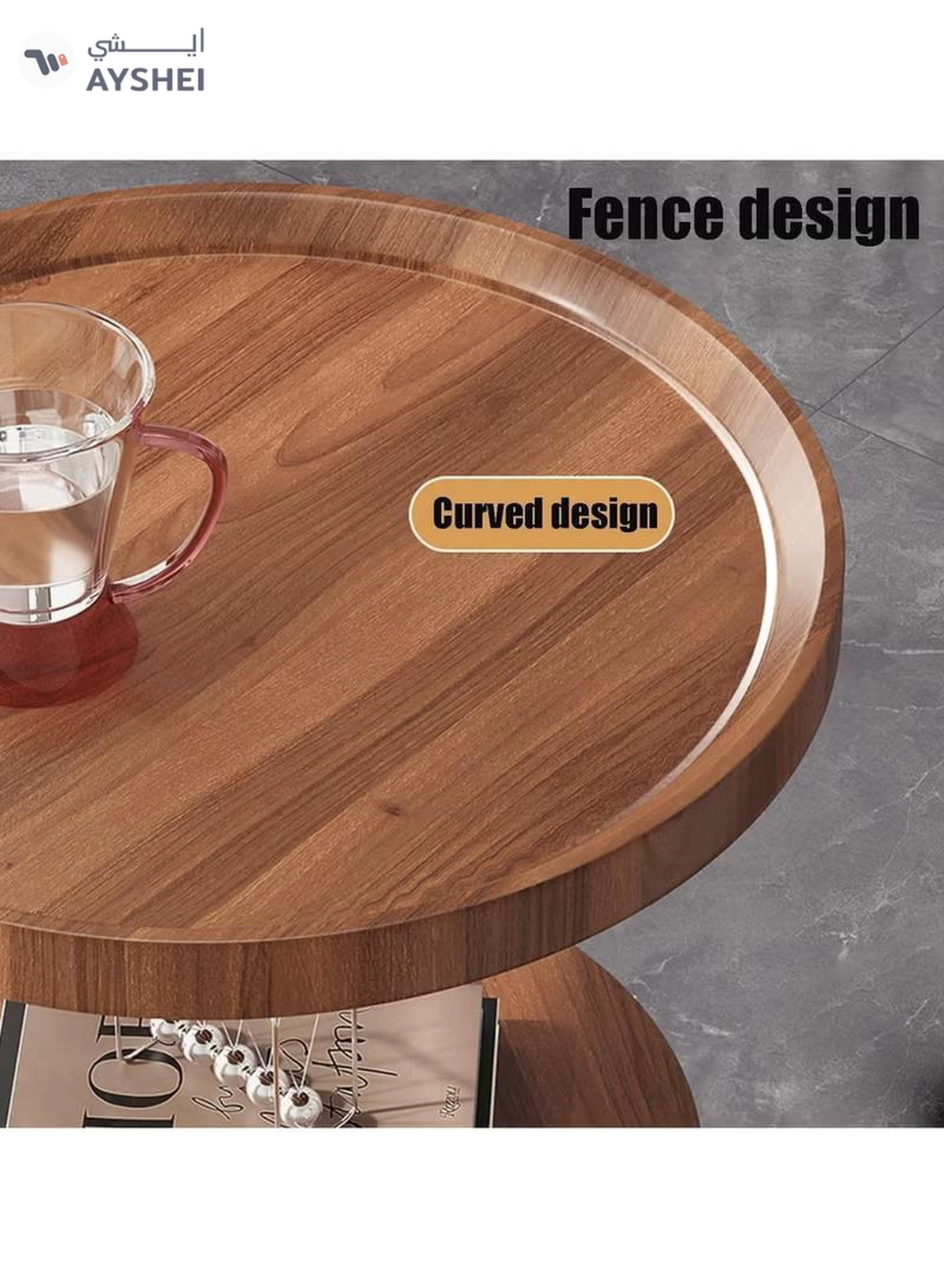 DubaiGallery Sofa Side Table Apartment Living Room Multi-Layer Coffee Table Luxury Light Coffee Tables Simple Modern Home Furniture for Living Room Small Round Table-3-3