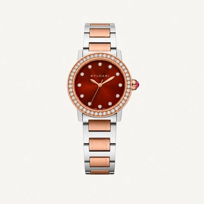 Bulgari Bulgari Gold & Steel with Bezel Factory Diamond Automatic 33mm Used (Good) | Year of production 2016 | No original box | Original papers-0
