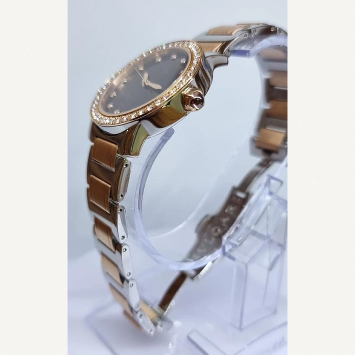 Bulgari Bulgari Gold & Steel with Bezel Factory Diamond Automatic 33mm Used (Good) | Year of production 2016 | No original box | Original papers-3-3