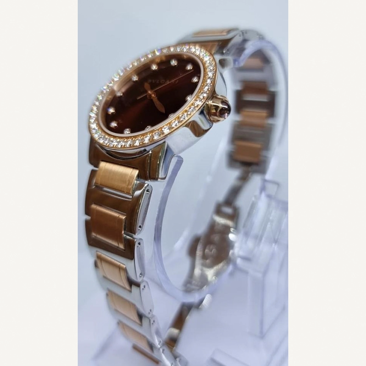 Bulgari Bulgari Gold & Steel with Bezel Factory Diamond Automatic 33mm Used (Good) | Year of production 2016 | No original box | Original papers-5-5