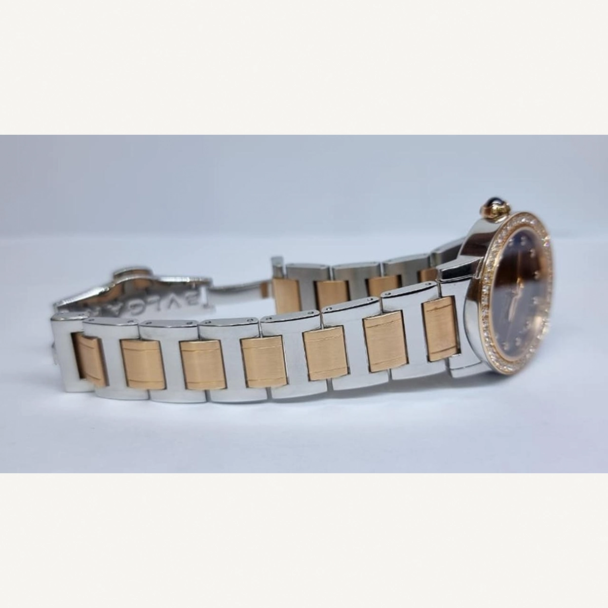 Bulgari Bulgari Gold & Steel with Bezel Factory Diamond Automatic 33mm Used (Good) | Year of production 2016 | No original box | Original papers-1-1
