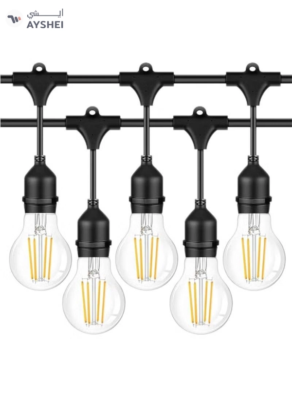 Yuwell Outdoor Waterproof IP65 Led String Lights E27 Holder 100 Meter Bulb Holder Wire With 200 Bulbs 4W A60 Clear With EU Plug Solar Bulb Holder For Ramadan Decoration Lights And Outdoor Decoration Light Hanging Light String Wire Ramadan Light For Commercial Patio Garden & Porch Yard