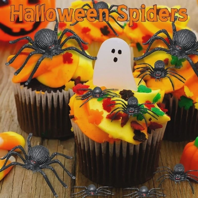 Halloween Spider Set – 2 Pieces  Realistic Creepy Crawlers for Spooky Halloween Decor, Haunted House Props, Indoor/Outdoor Scary Spider Decorations-3
