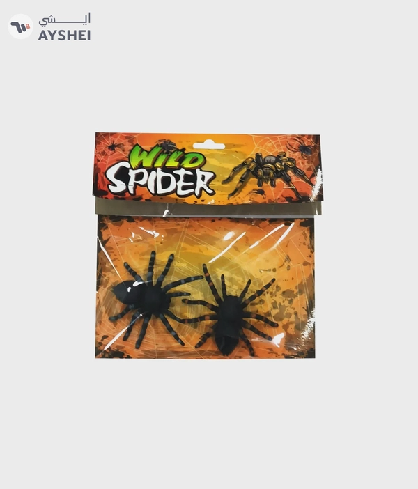 Halloween Spider Set – 2 Pieces  Realistic Creepy Crawlers for Spooky Halloween Decor, Haunted House Props, Indoor/Outdoor Scary Spider Decorations