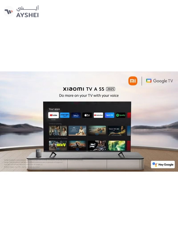 Xiaomi 55 Inch TV A | Google TV | UHD 4K Display | Dolby Audio, 60Hz Model 2025 DTS-X, And DTS Virtual:X | Premium bezel-less Design | 360° Bluetooth Remote Control 2 Year Warranty L55MA-AME Black
