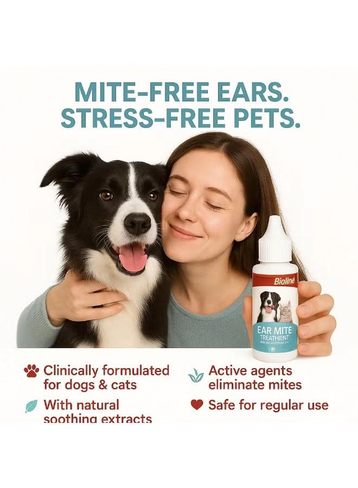  Bioline Ear Mite Treatment for Dogs & Cats | 30ml Pet Ear Cleaner Solution | Anti-Itch, Mite Removal Drops | Safe, Natural Formula | Vet-Recommended Pet Ear Hygiene Care for All Breeds-8-8