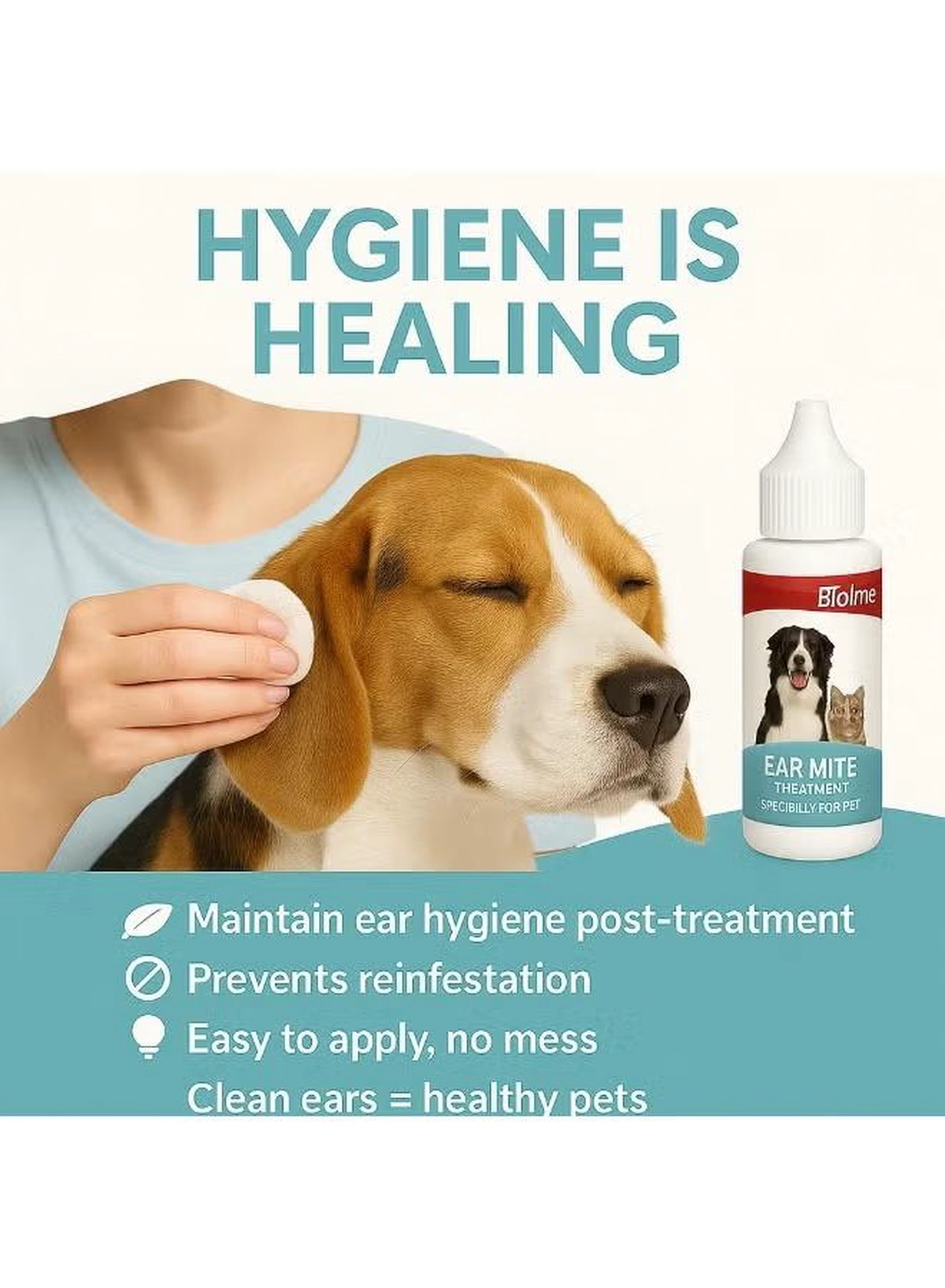  Bioline Ear Mite Treatment for Dogs & Cats | 30ml Pet Ear Cleaner Solution | Anti-Itch, Mite Removal Drops | Safe, Natural Formula | Vet-Recommended Pet Ear Hygiene Care for All Breeds-7-7