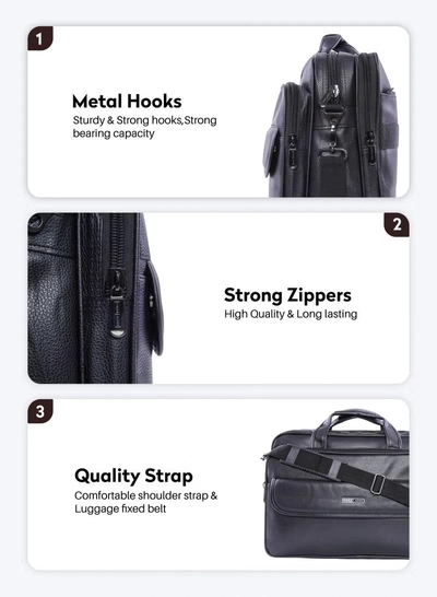 PARAJOHN Secure Business Professional Multi-Purpose Travel Laptop Bag with Hideaway Handles, Cross Shoulder Strap, Protective Padding / Office Bag, Macbook Bag-3