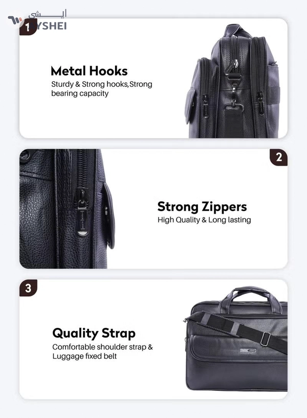PARAJOHN Secure Business Professional Multi-Purpose Travel Laptop Bag with Hideaway Handles, Cross Shoulder Strap, Protective Padding / Office Bag, Macbook Bag