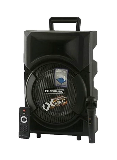Olsenmark Rechargeable Trolley Speaker With Remote Control And Mic OMMS1178 Black-2