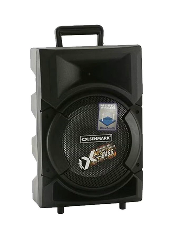 Olsenmark Rechargeable Trolley Speaker With Remote Control And Mic OMMS1178 Black