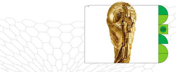 LEGO Editions FIFA World Cup Official Trophy Toy - 3D DIY Model Kit w/a Collectible Minifigure - Football