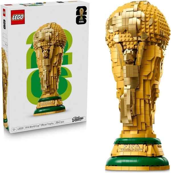 LEGO Editions FIFA World Cup Official Trophy Toy - 3D DIY Model Kit w/a Collectible Minifigure - Football