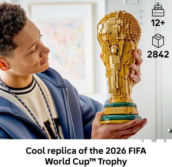 LEGO Editions FIFA World Cup Official Trophy Toy - 3D DIY Model Kit w/a Collectible Minifigure - Football