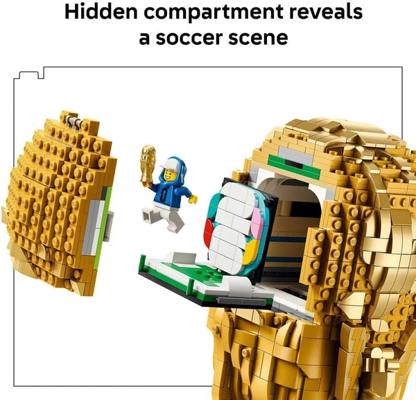 LEGO Editions FIFA World Cup Official Trophy Toy - 3D DIY Model Kit w/a Collectible Minifigure - Football
