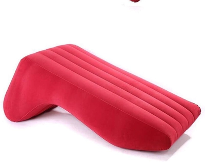 Inflatable Sofa Bed with Air Pump – Lunch Break Lounger, Lazy Folding Cushion, Creative Bean Bag Chair for Bedroom (Color: Red)-8