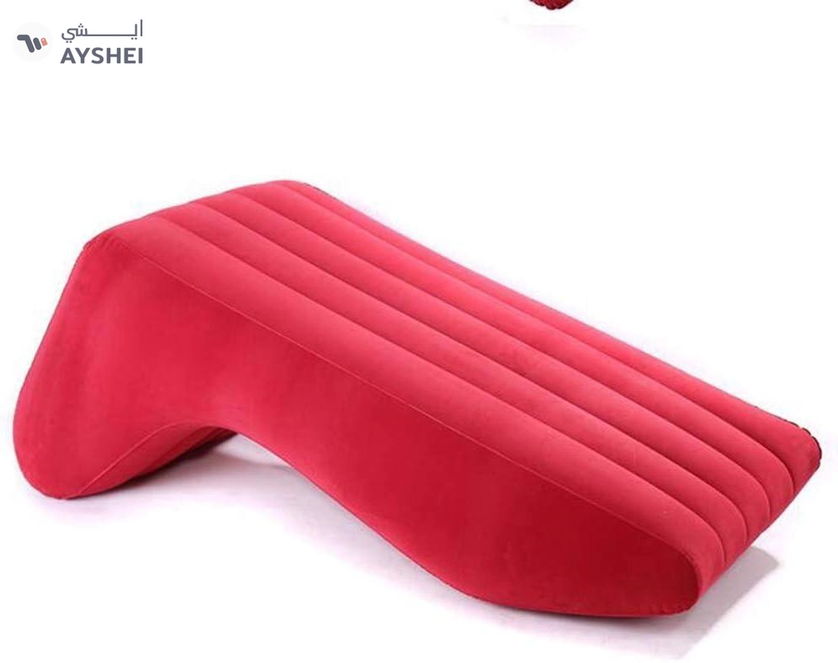Inflatable Sofa Bed with Air Pump – Lunch Break Lounger, Lazy Folding Cushion, Creative Bean Bag Chair for Bedroom (Color: Red)-8-8