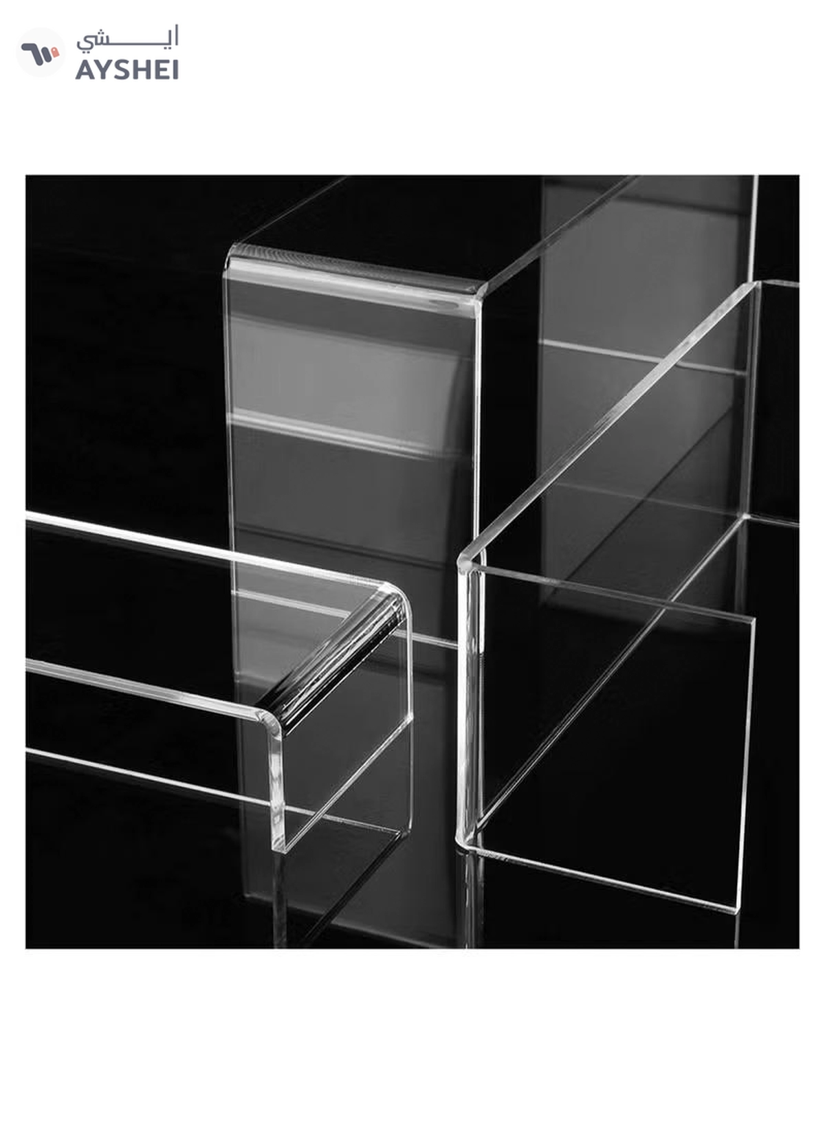 Eworld 6 Pack clear Acrylic Display Riser forjewelry and Decorative stuff-2-2