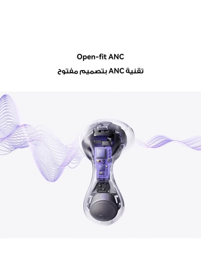 HUAWEI FreeBuds 6 Wireless Bluetooth Earbuds, Dual-driver True Sound, Stable & Clear Calls, Comfortablt Ear-fitting Wearing, Open-fit ANC, iOS and Android Purple-4
