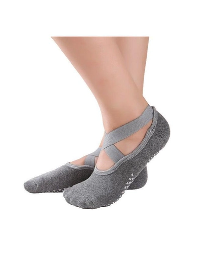 Women’s Pilates Grip Socks with Cross Strap Ballet Style, Anti-Slip Yoga Socks, Soft Comfortable Breathable Ankle Socks for Dance, Barre, Gym Workouts, Fitness Training, Stretching, Exercise and Indoor Use-1