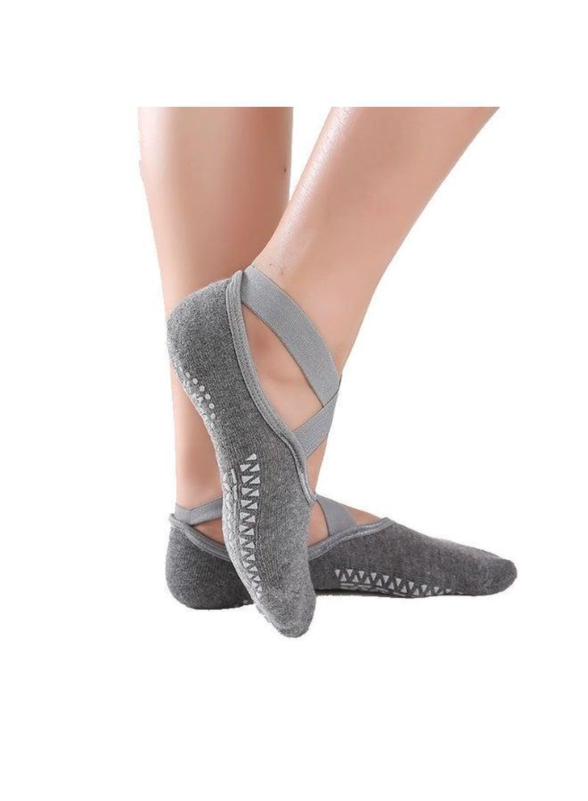 Women’s Pilates Grip Socks with Cross Strap Ballet Style, Anti-Slip Yoga Socks, Soft Comfortable Breathable Ankle Socks for Dance, Barre, Gym Workouts, Fitness Training, Stretching, Exercise and Indoor Use-2-2