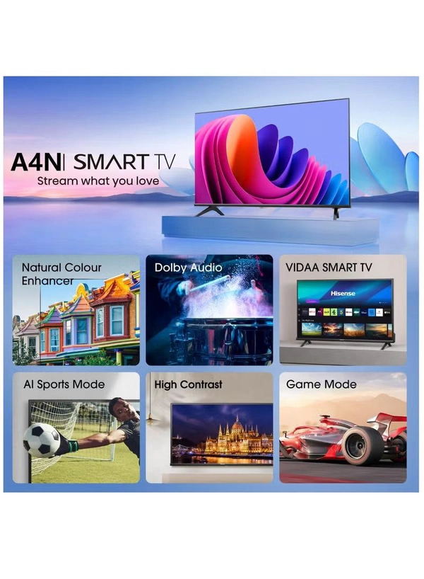 Hisense 32 Inch HD Smart LED TV With 60Hz, High Contrast, Natural Color Enhancer, Dolby