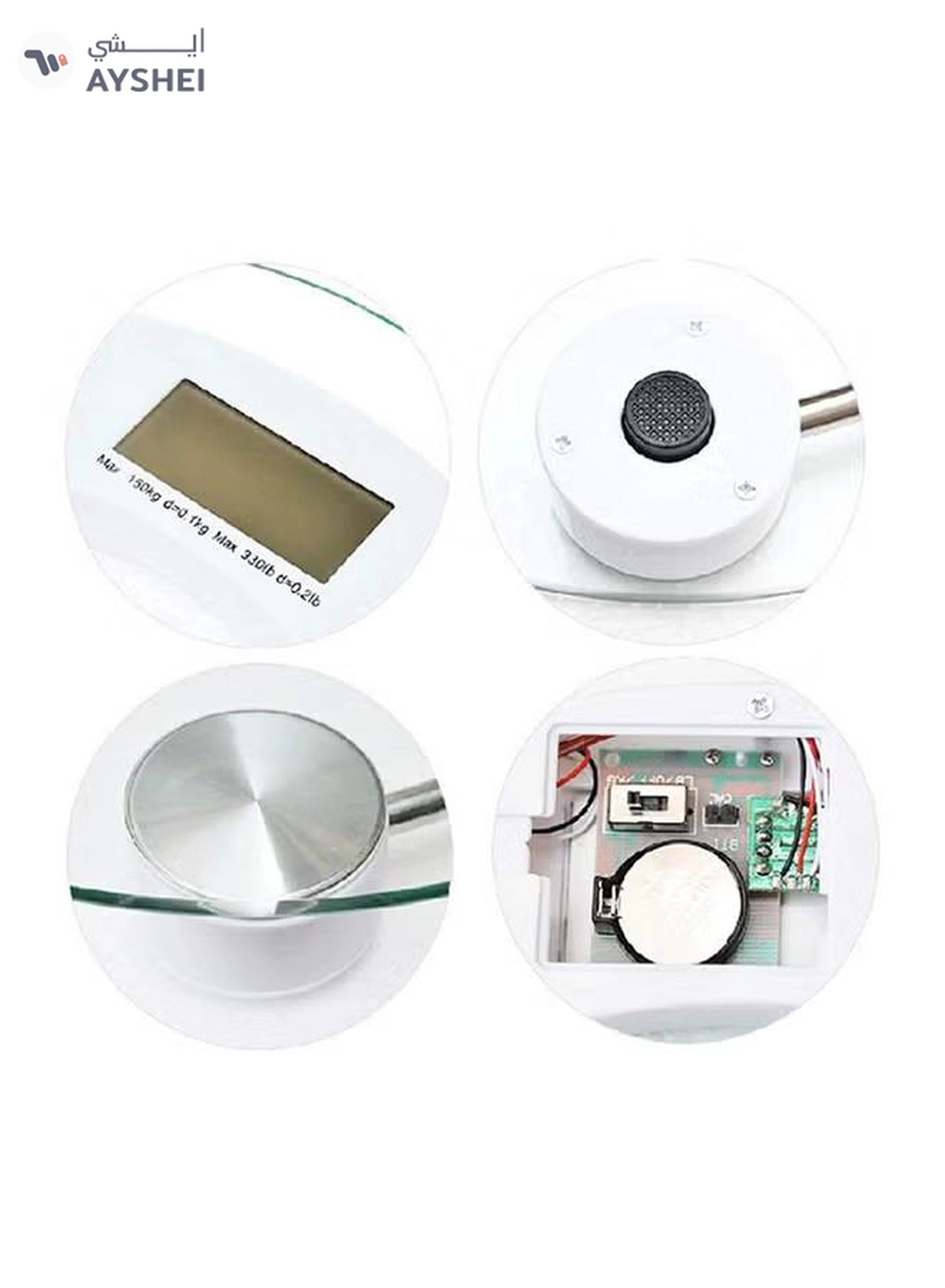 AS SEEN ON TV Digital Weighing Scale Silver 300x300mm-5-5