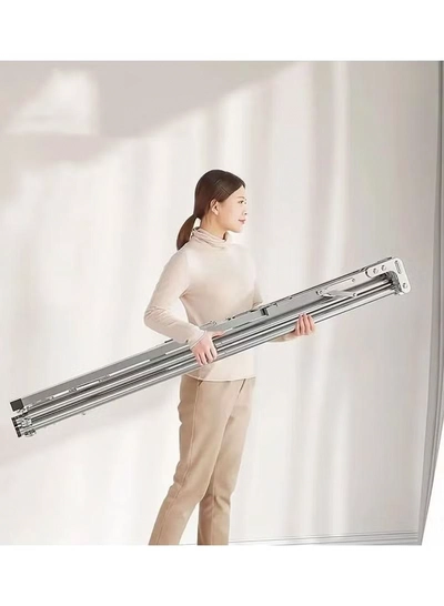 DubaiGallery Clothes Drying Rack for Laundry Foldable Free of Installation Adjustable Stainless Steel Garment Rack-3