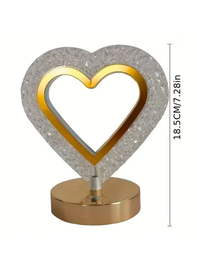 Yuwell Ramadan Lamp Crystal Table Lamp Heart Lamp With USB 3 Color Changing Option Crystal Lamp LED Light Lamp With 3 Light Intensities Tactile Switch Desk Lamp Ramadan Decoration Light-2